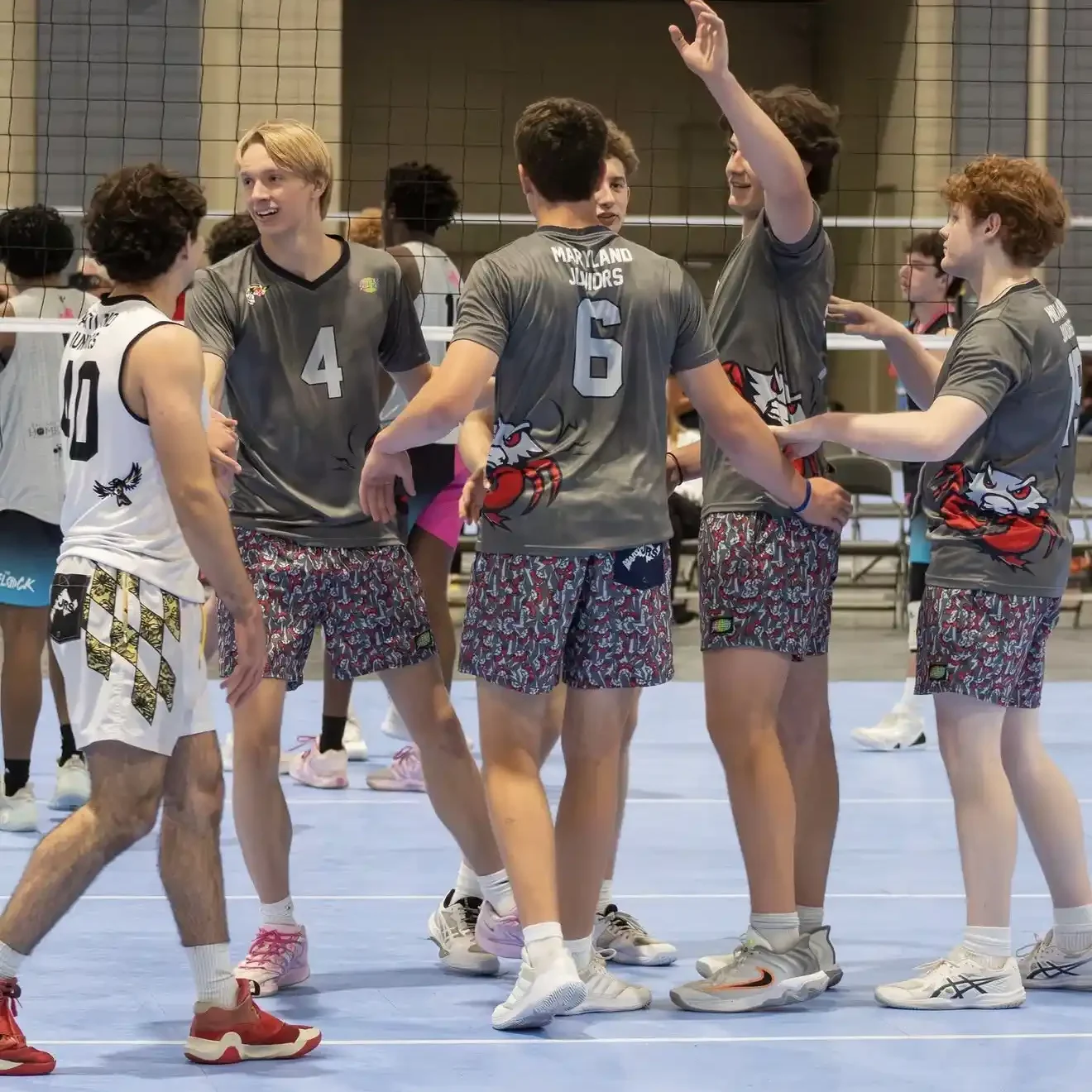 Maryland Juniors boys club team on the court